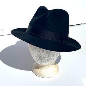 VTG Men’s Worth & Worth NY Cortina Fur Felted Fedora w/Box Black Colombia Sz 7 ¼